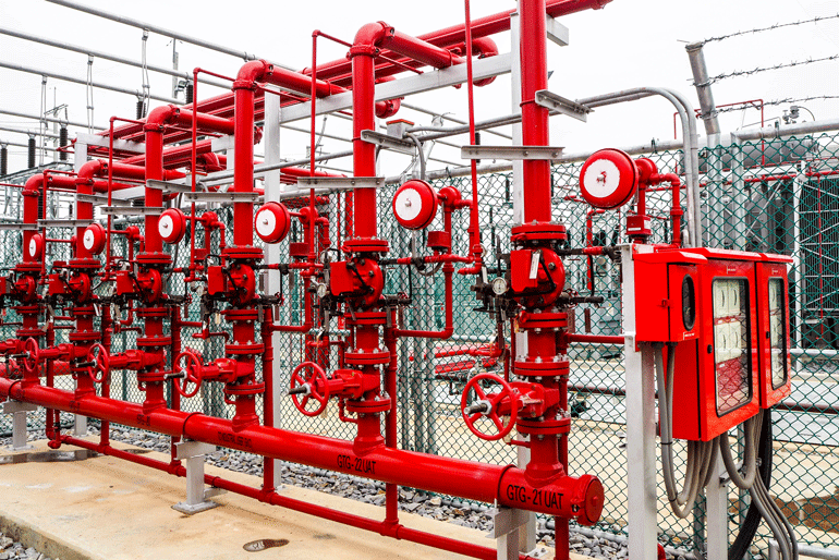 Fire fighting pipe installation